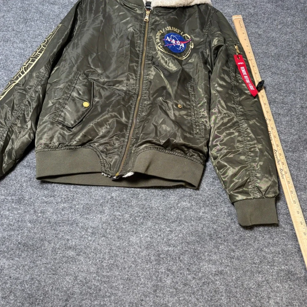 Southpole Kids Bomber Jacket NASA Space Explorer Sherpa‎ Lined Olive Green XL